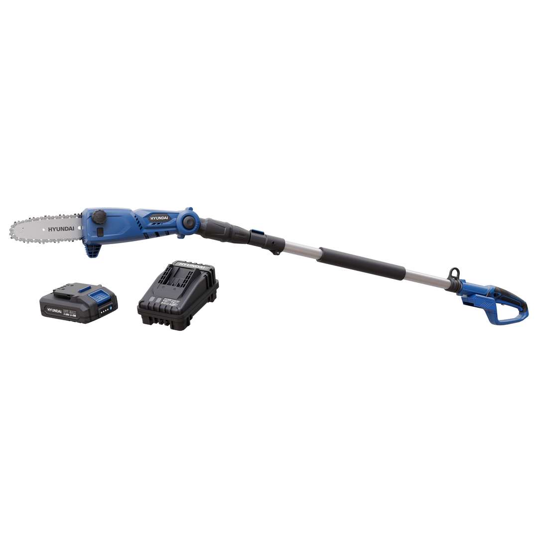 Hyundai 20V Lithium-Ion Cordless Pole Saw Kit with 2.0Ah Battery and Charger