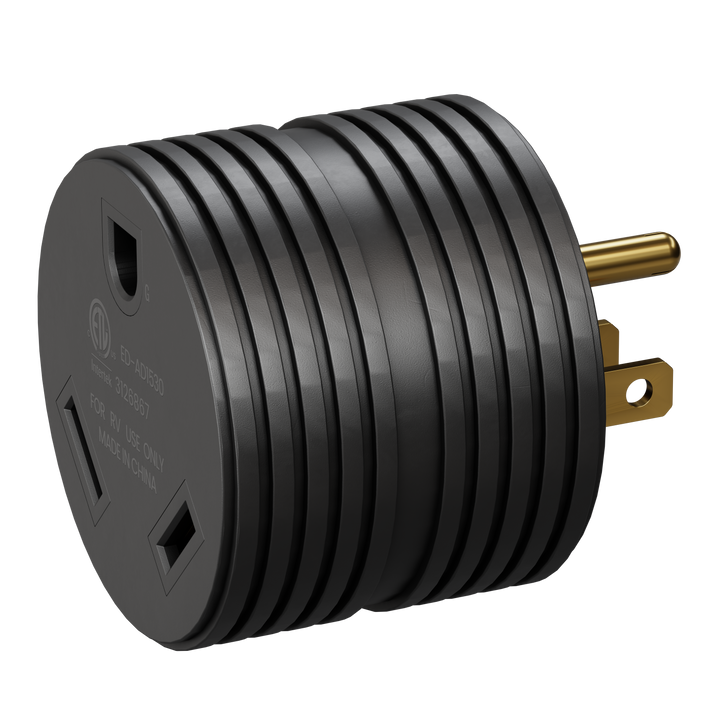 Hyundai 15 Amp to 30 Amp RV Compact Adaptor Plug 125V | 15M/30F