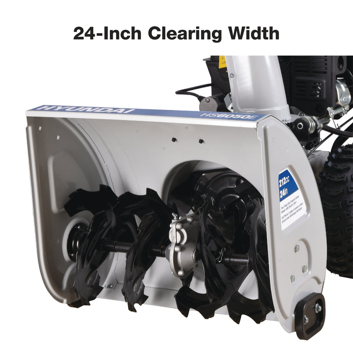 Hyundai 24-Inch HS6050E 212cc Two-Stage Gas Powered Snow Blower with Electric Start