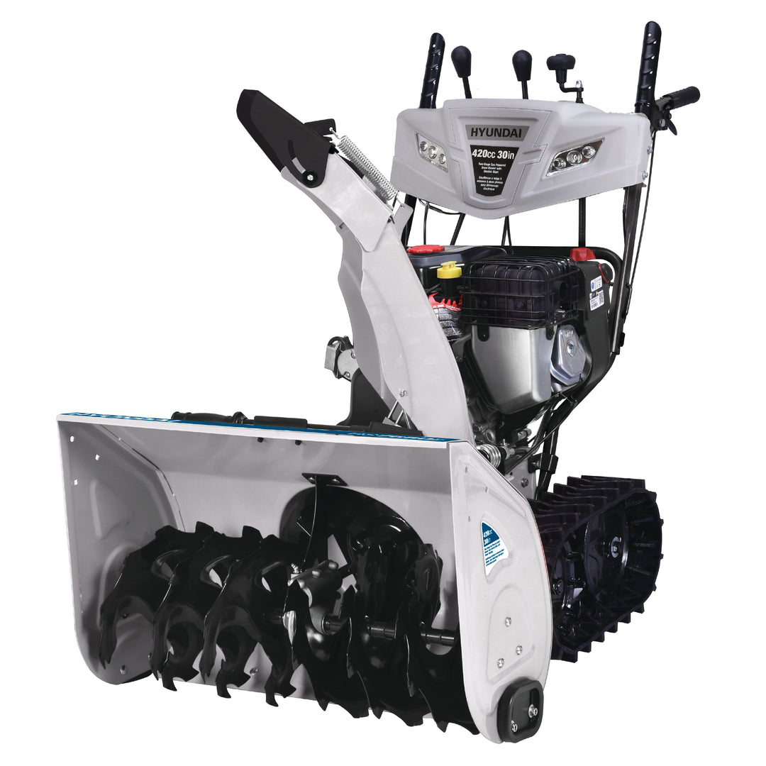 Hyundai 30-Inch HS7680E 420cc Two-Stage Gas Powered Tracked Snow Blower with Electric Start