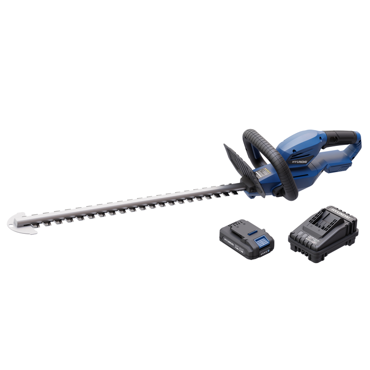 Hyundai 20V Lithium-Ion Cordless 18-In Hedge Trimmer Kit with 2.0Ah Battery and Charger