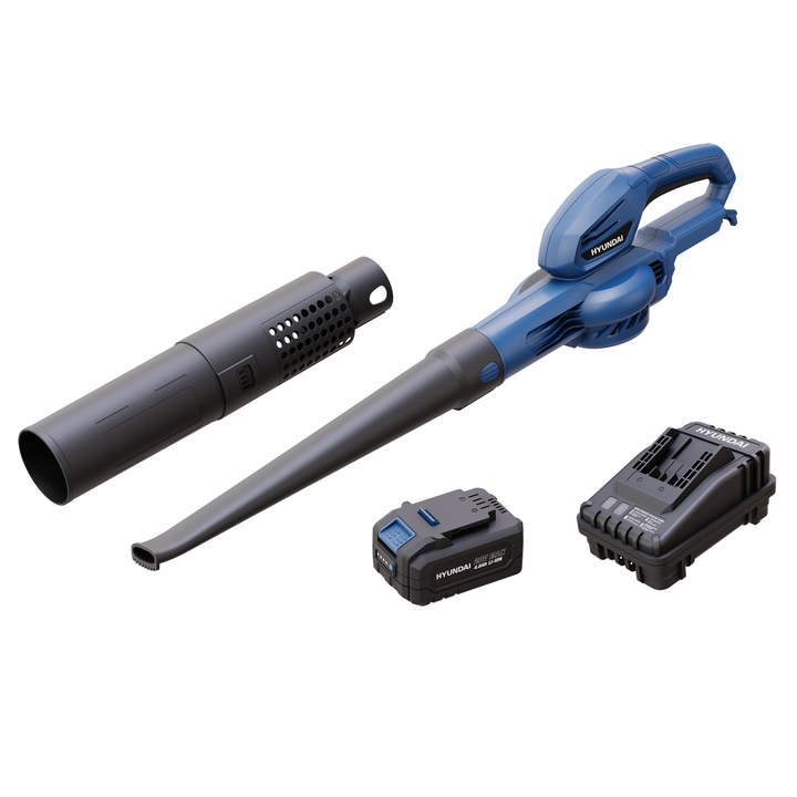 Hyundai 20V Lithium-Ion Cordless Leaf Blower Kit with 4.0Ah Battery and Charger