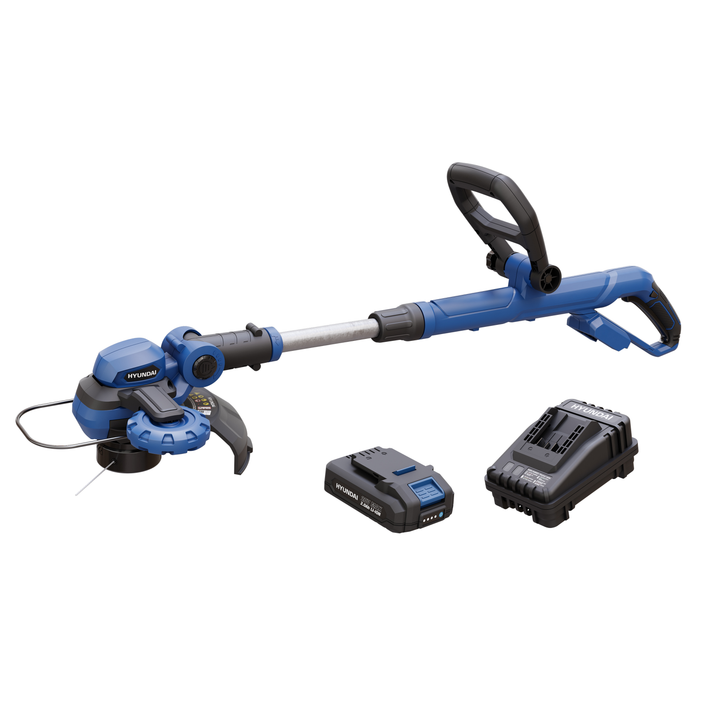 Hyundai 20V Lithium-Ion Cordless 12-In String Trimmer Kit with 2.0Ah Battery and Charger