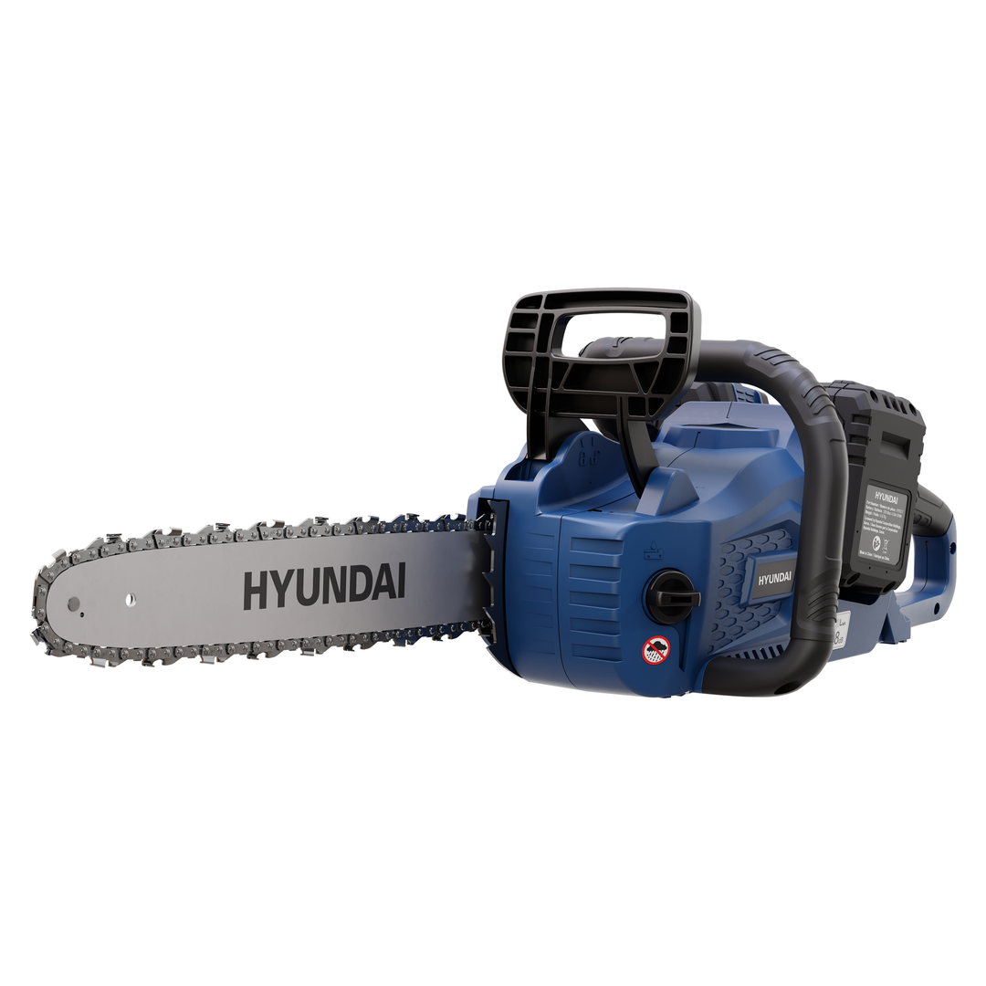 Hyundai 2x20V Lithium-Ion Cordless Brushless 14-in Chainsaw Kit w/ 2x4.0Ah Batteries & 2-Bay Charger