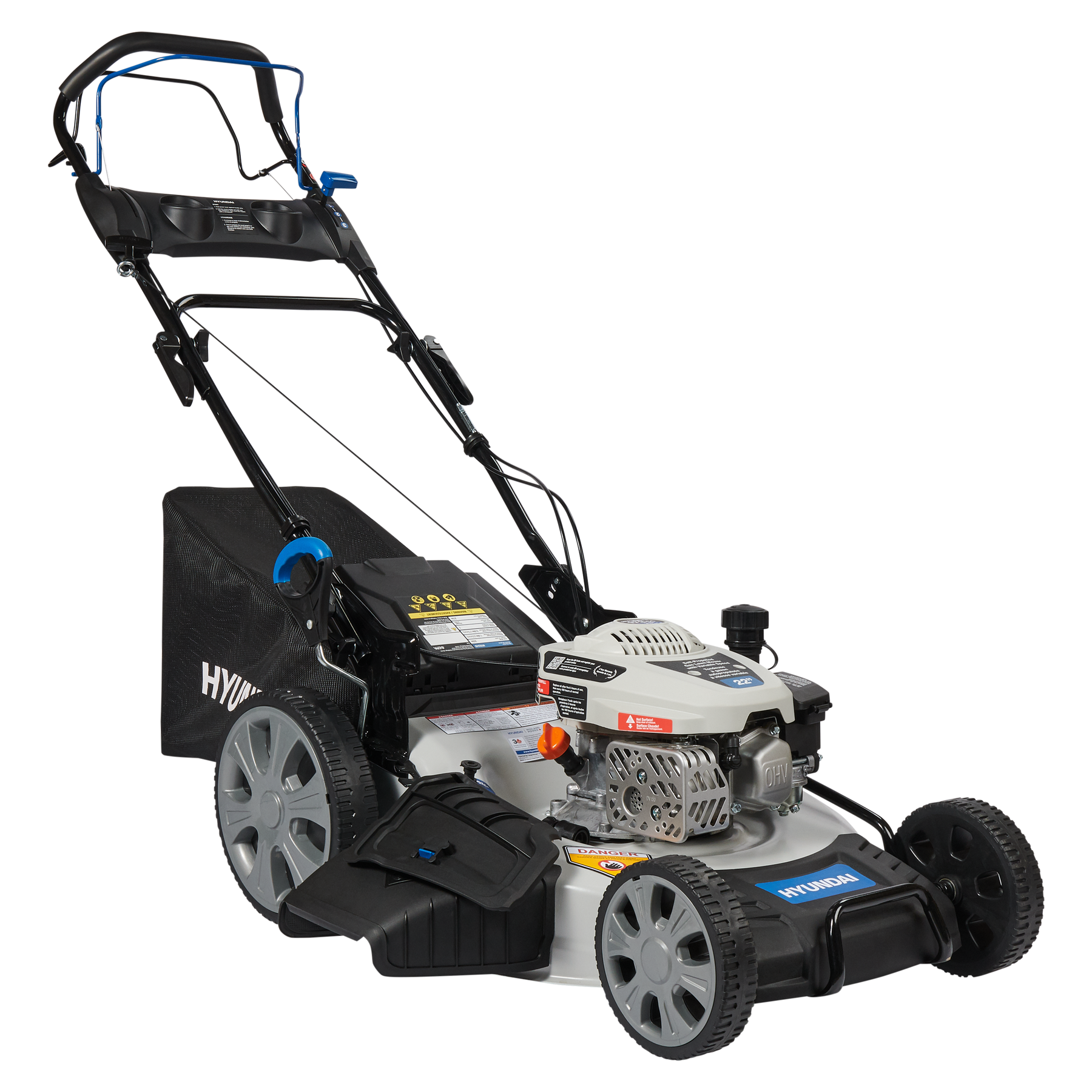 Hyundai HM1760 22in 173cc 3-in-1 Gas Self Propelled Lawn Mower with Va ...