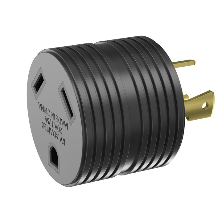 Hyundai 30 Amp 3-Prong Twistlock to 30 Amp RV Compact Adaptor Plug 125V | 30M/30F