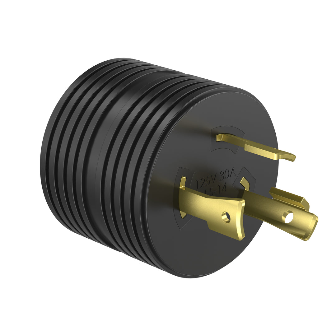 Hyundai 30 Amp 3-Prong Twistlock to 30 Amp RV Compact Adaptor Plug 125V | 30M/30F