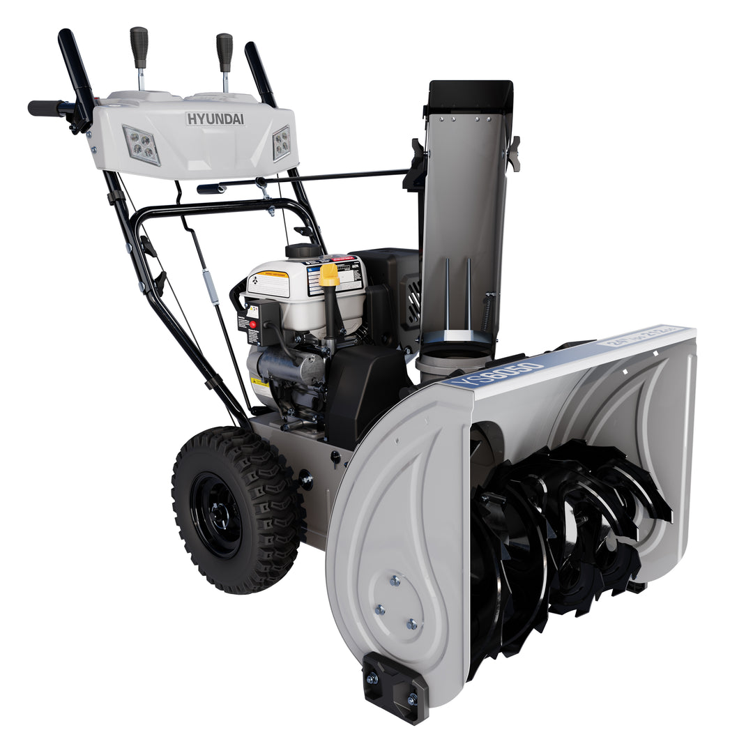 Hyundai YS6050 24-Inch 212cc Two-Stage Gas Powered Snow Blower with Electric Start and LED Headlights