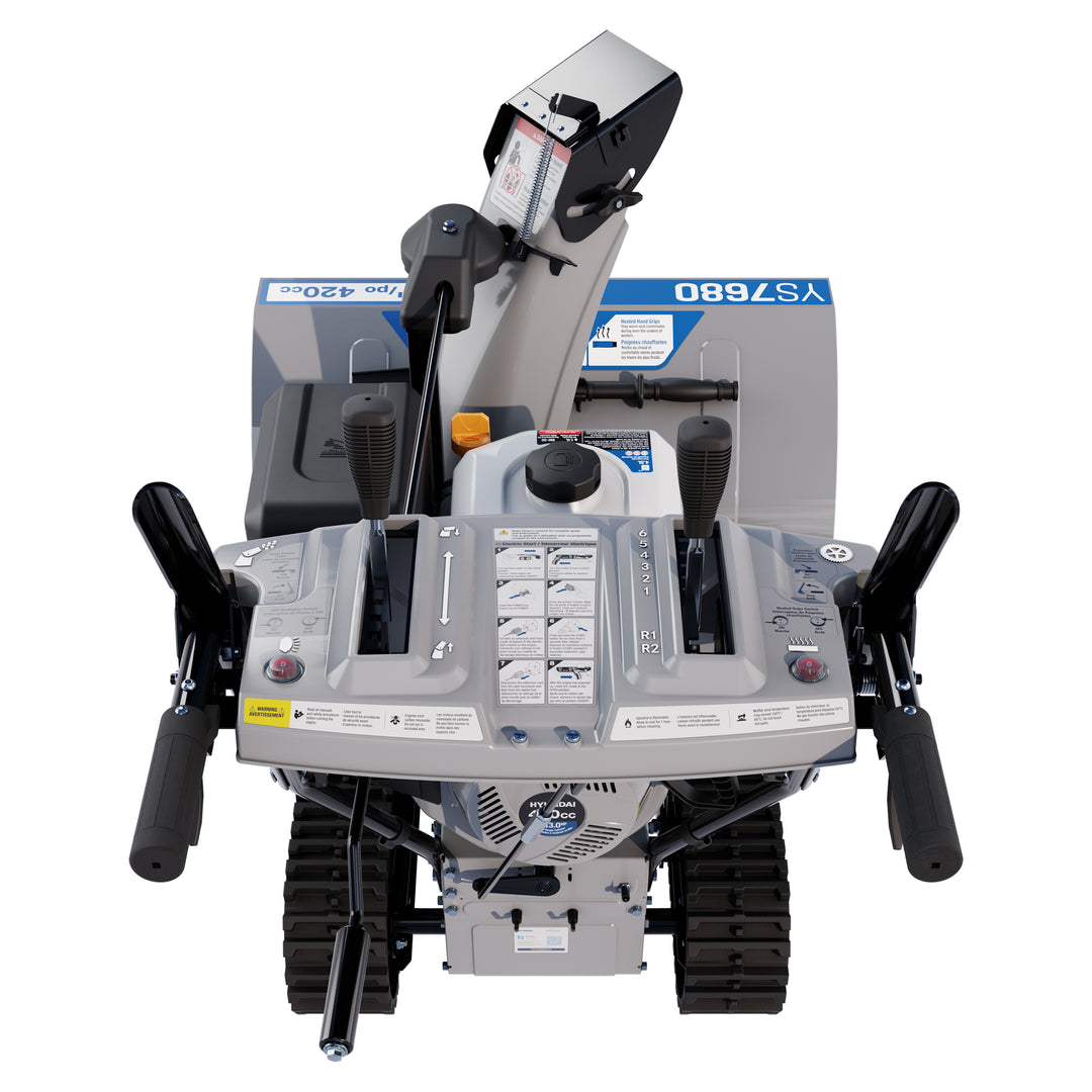 Hyundai YS7680 30 in. 420cc Two-Stage Tracked Electric Start Gas Snow Blower with Power Steering