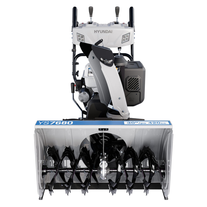 Hyundai YS7680 30 in. 420cc Two-Stage Tracked Electric Start Gas Snow Blower with Power Steering