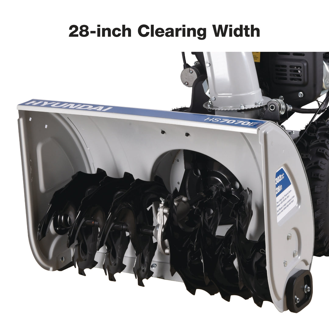 28-Inch HS7070E 302cc Two-Stage Gas Powered Snow Blower with Electric Start