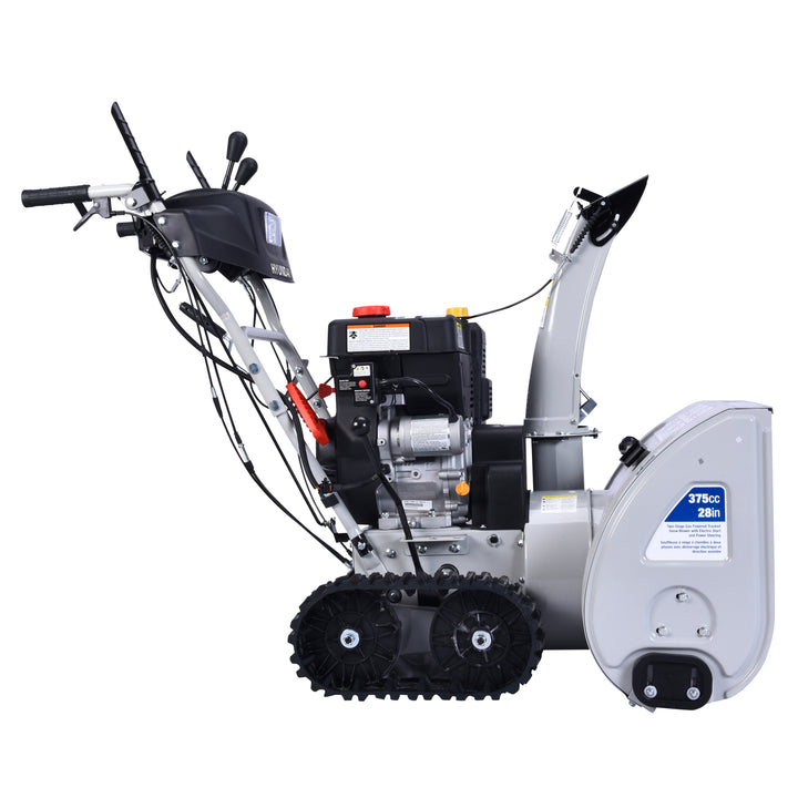 28-Inch HS7080E 375cc Two-Stage Gas Powered Tracked Snow Blower with Power Steering