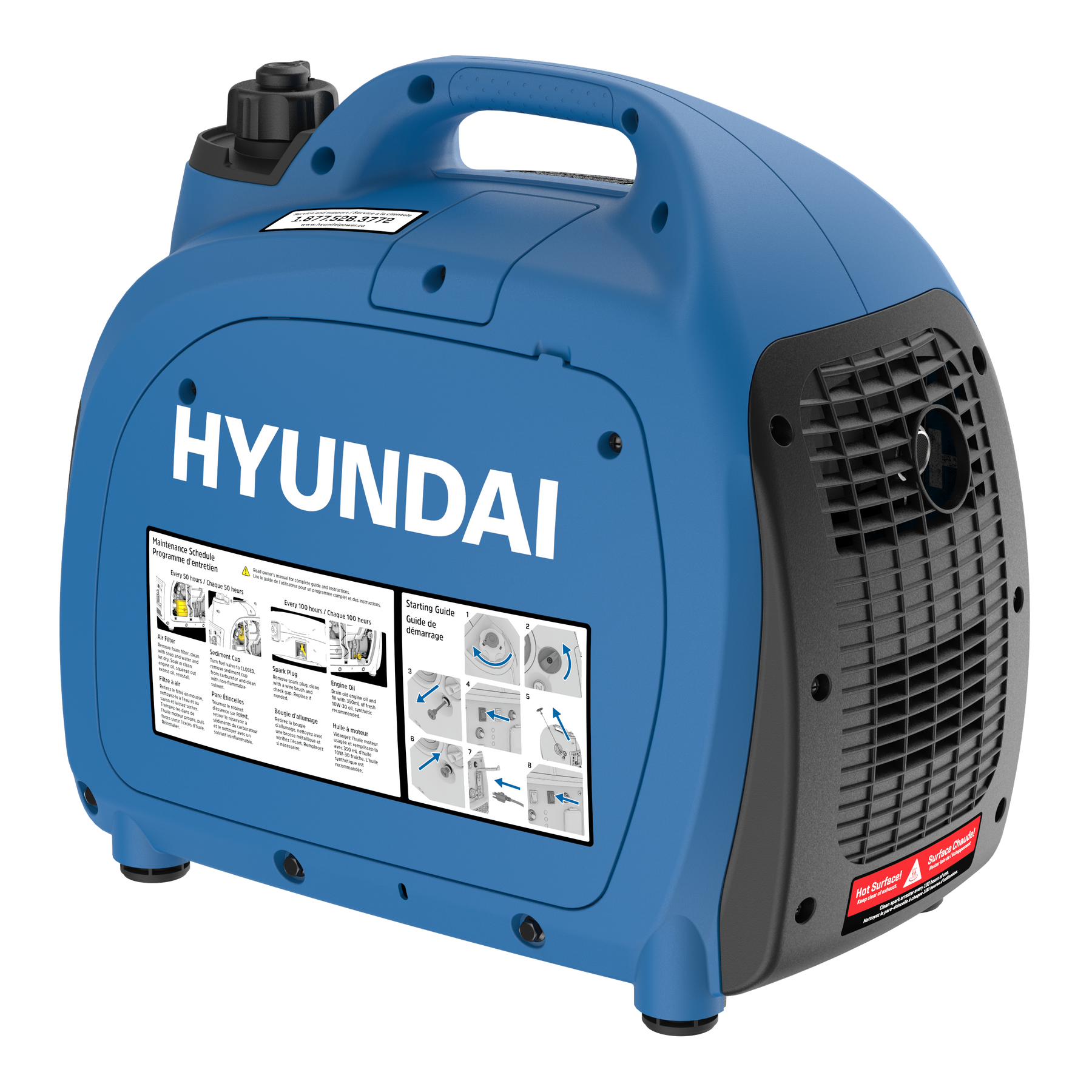 Hyundai 2000W / 2kW Petrol Inverter Generator, Pure Sine Wave